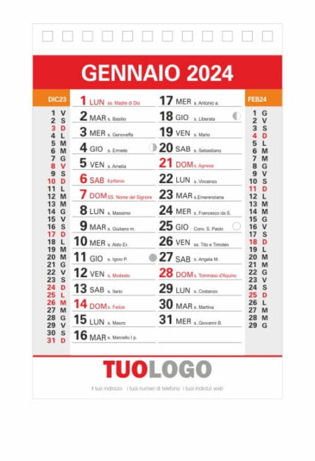 Calendario da scrivania 10x15 - Modello 10 - fronte