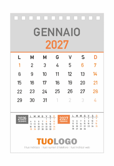Calendario da scrivania 10x15 - Modello 11 - fronte