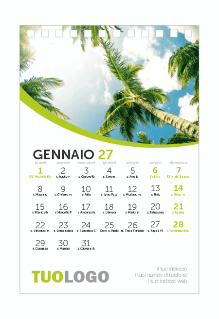Calendario da scrivania 10x15 - Modello 3 - fronte