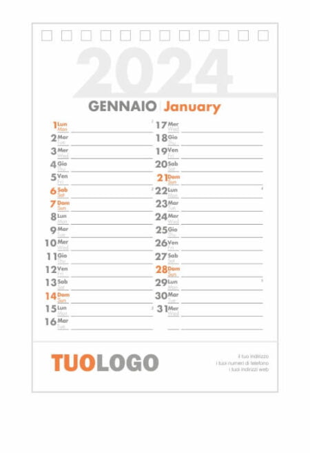 Calendario da scrivania 10x15 - Modello 9 - fronte