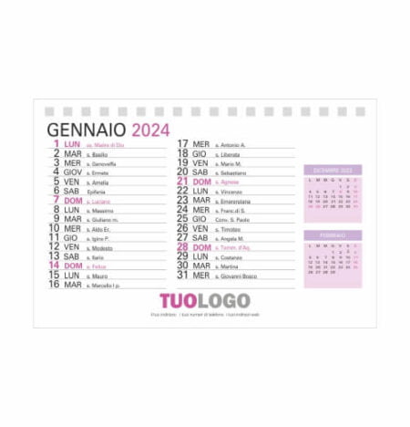 Calendario da scrivania 15x10 - Modello 16