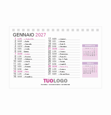 Calendario da scrivania 15x10 - Modello 16