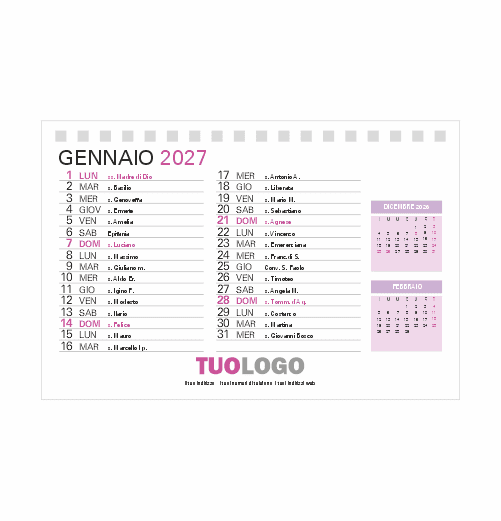Calendario da scrivania 15x10 - Modello 16