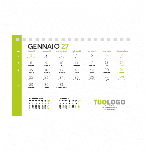Calendario da scrivania 15x10 - Modello 18