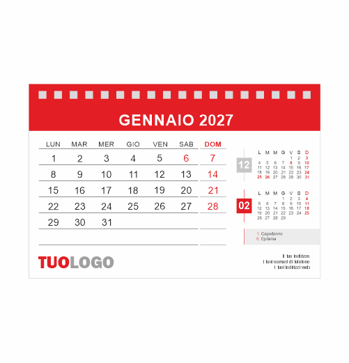 Calendario da scrivania 15x10 - Modello 19