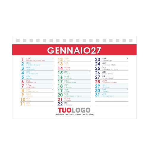 Calendario da scrivania 15x10 - Modello 20