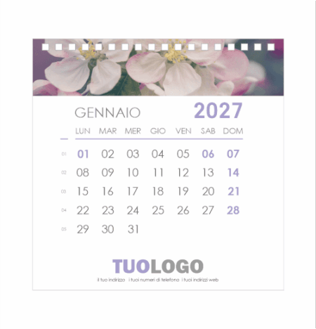 Calendario da scrivania 15x15 - Modello 1