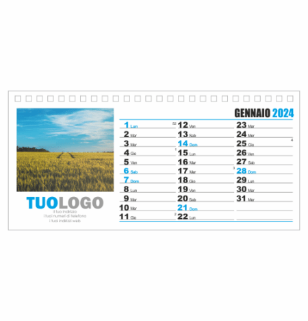 Calendario da scrivania 21x10 - Modello 9