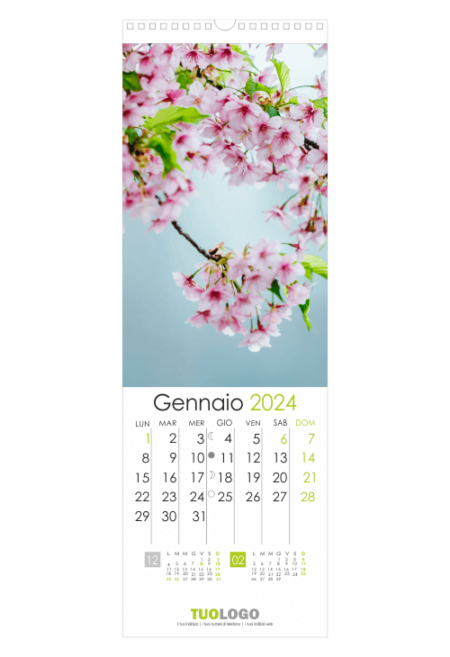 Calendario da muro 15x44 con spirale - modello 3
