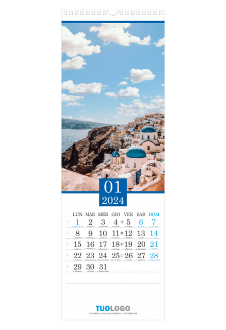 Calendario da muro 15x44 con spirale - modello 4