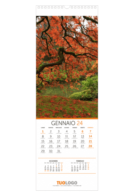 Calendario da muro 15x44 con spirale - modello 7